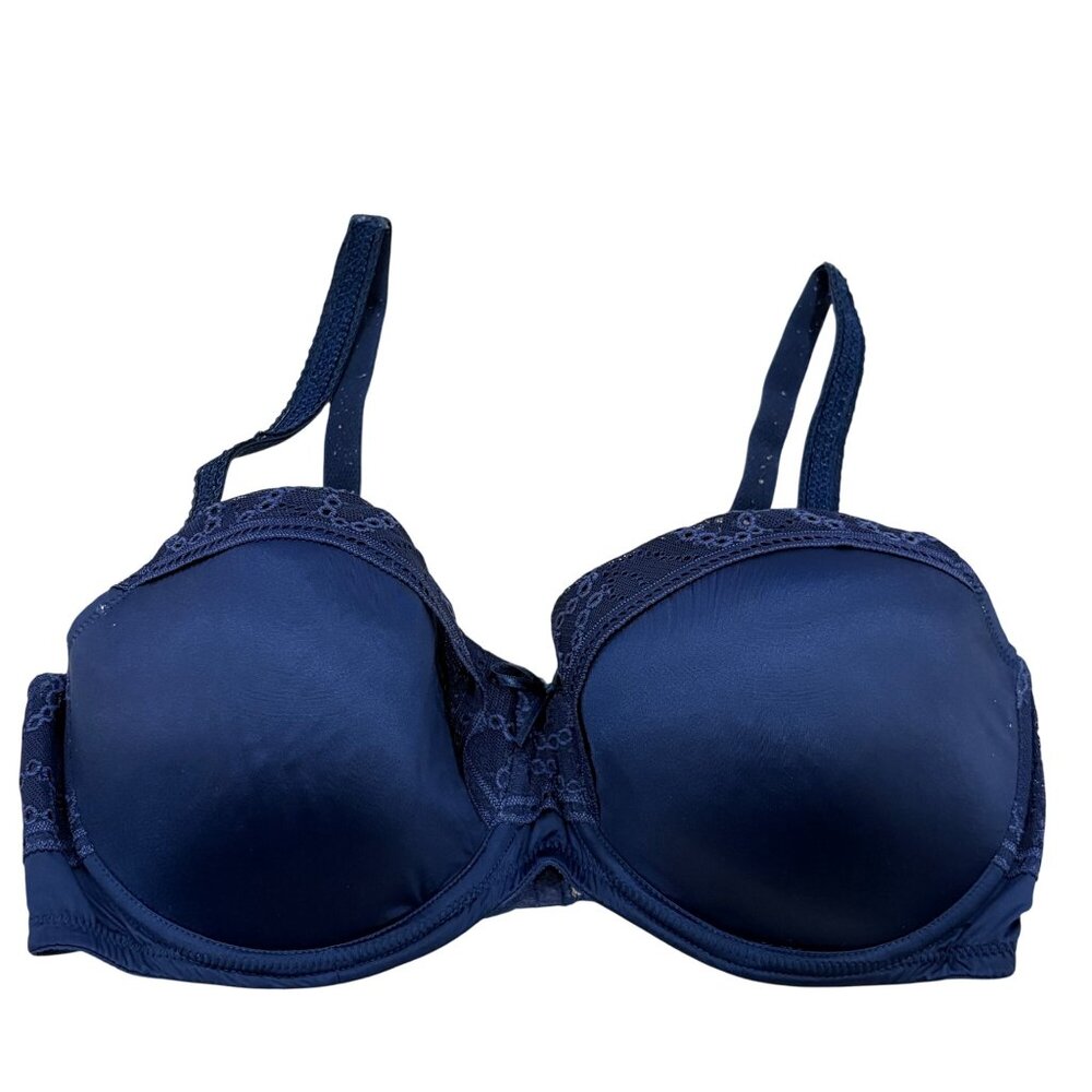 PrimaDonna Twist Navy Lace Trim Underwire Bra Size 34E